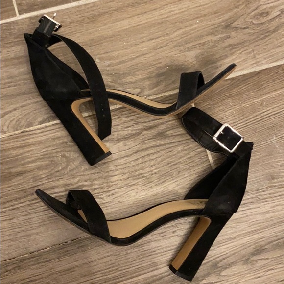 Vince Camuto Black Suede- Textured Heels - Picture 2 of 6